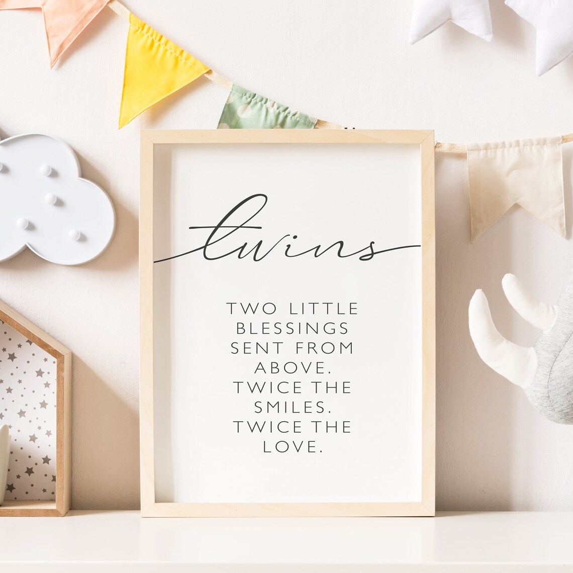 Twin Nursery Decor Art Print, Girls' Room Wall Art - Image 4