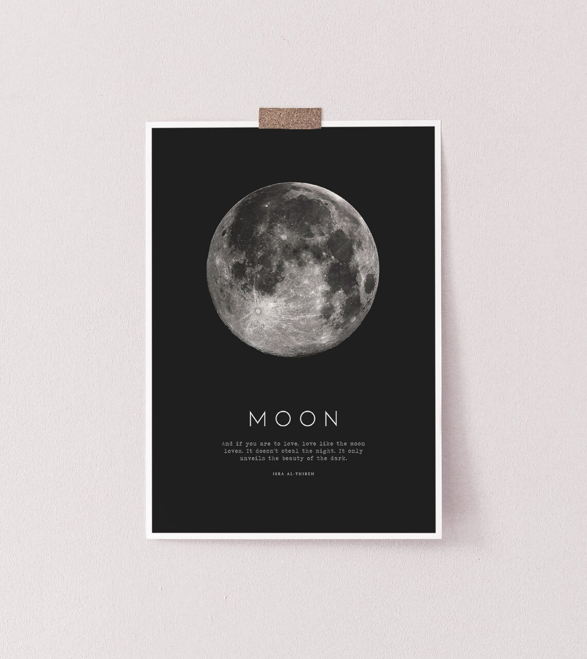 Moon Craters and Full Moon Poster, Celestial Art - Image 2