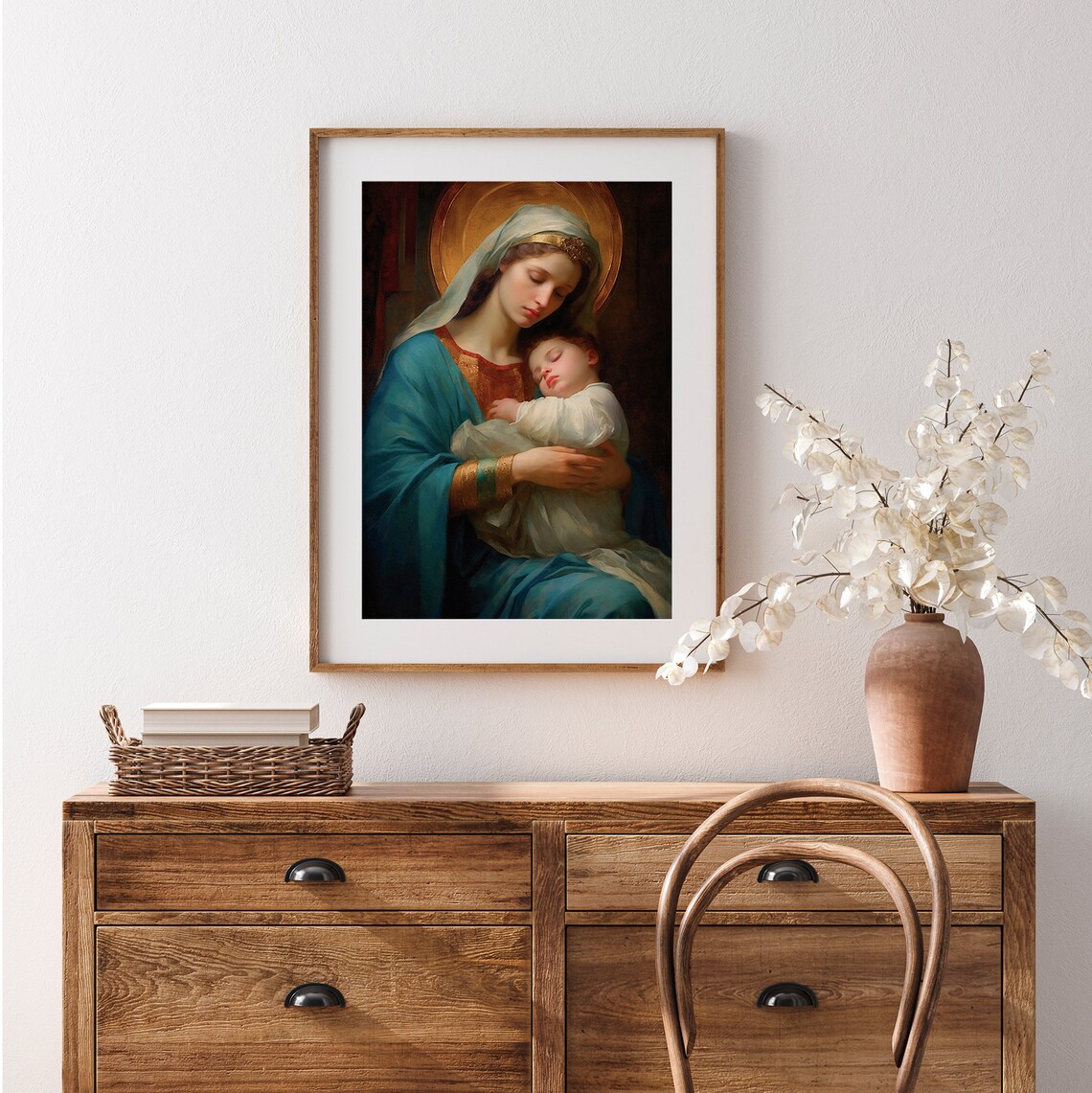 Virgin Mary and Jesus Art Print, Catholic Art - Image 4