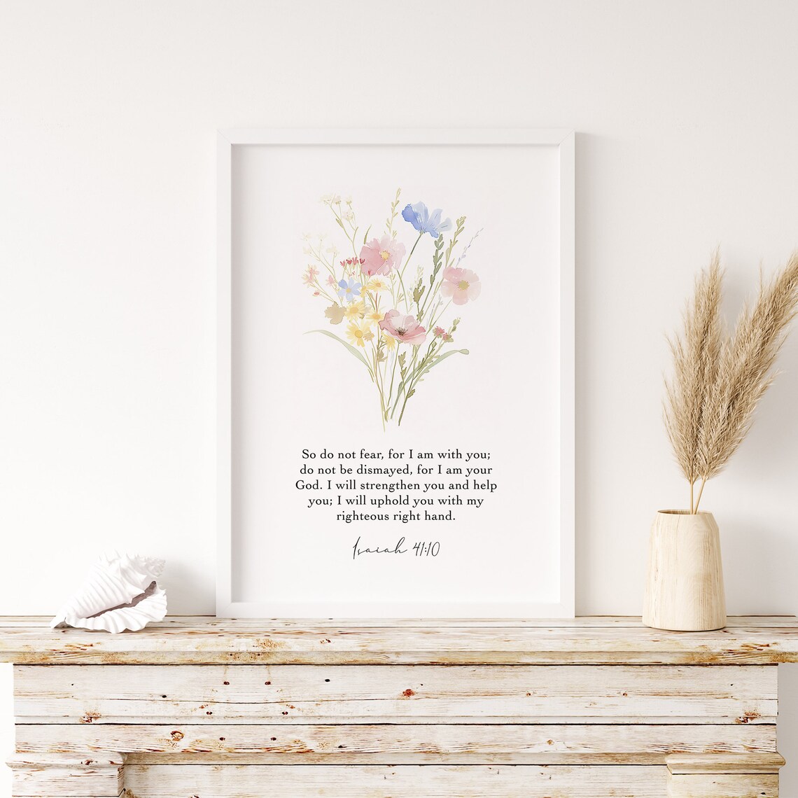 Isaiah 41:10 Faith Quote Scripture Art Print - Image 4