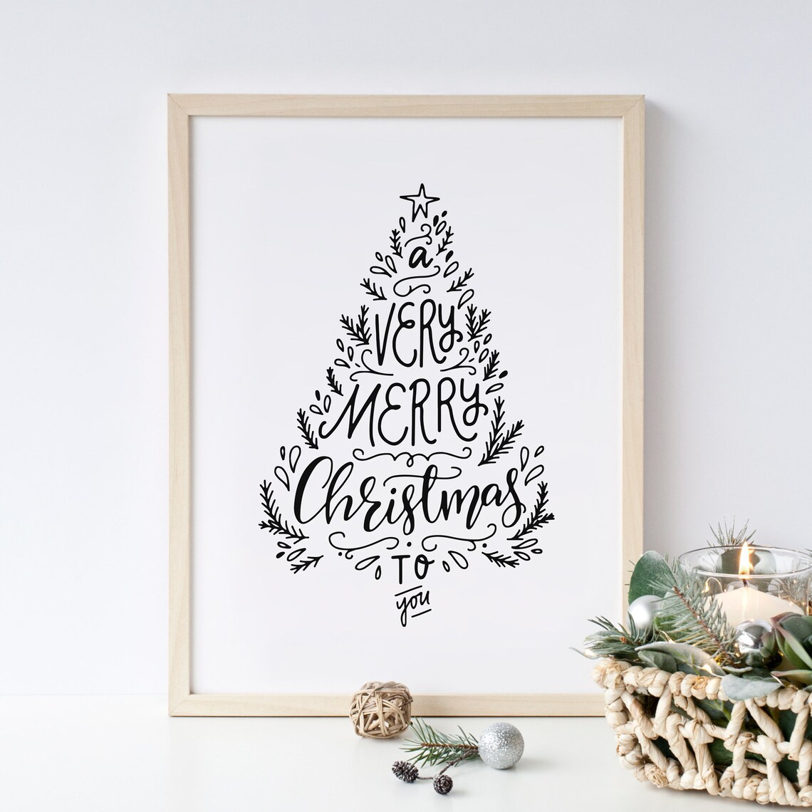Christmas Tree Print, Merry Christmas Holiday Decor - Image 4