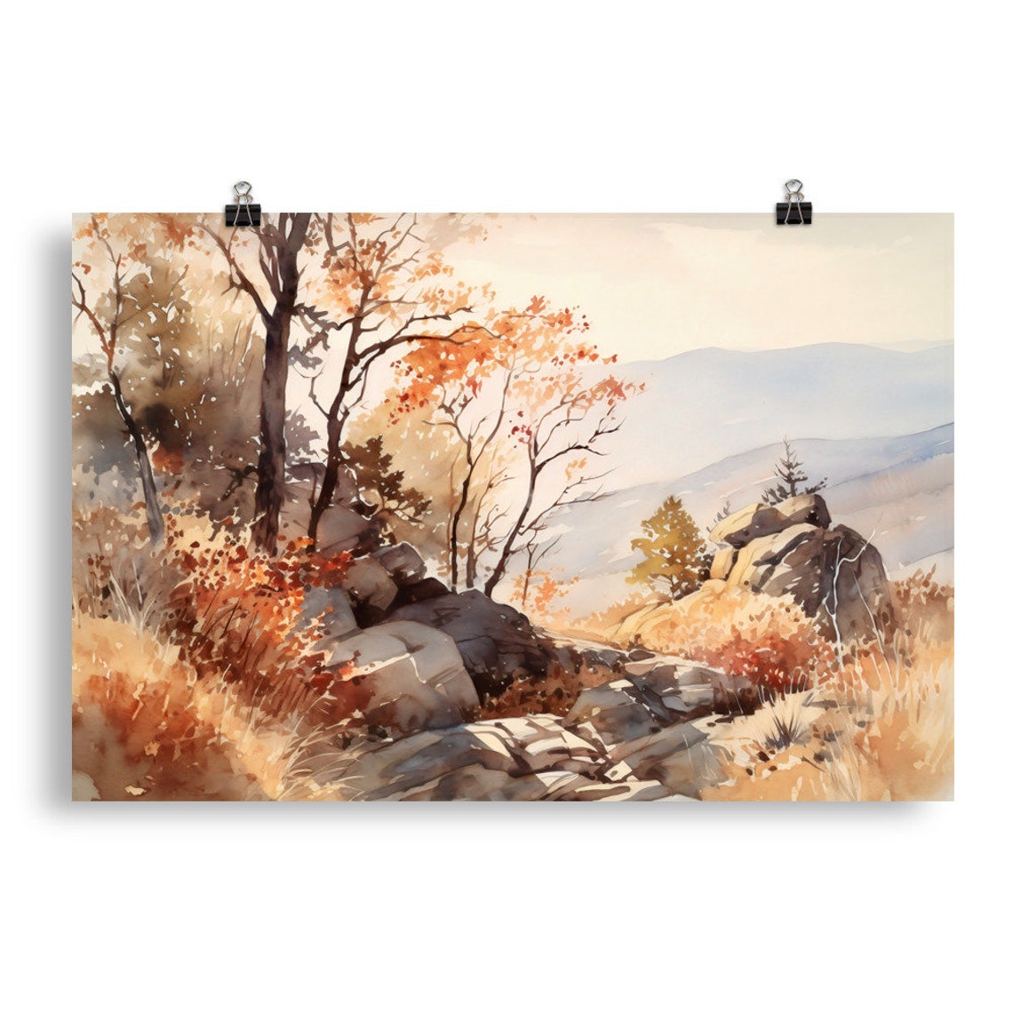 Shenandoah National Park Autumn Rocks Hazy Blue Ridges Poster - Image 5