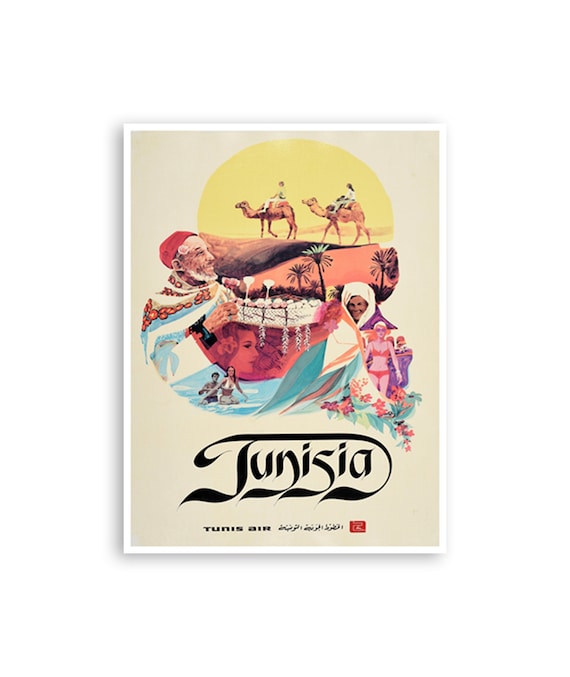 Tunisia Wall Art Vintage Travel Poster Africa Print Home Decor Xr3426
