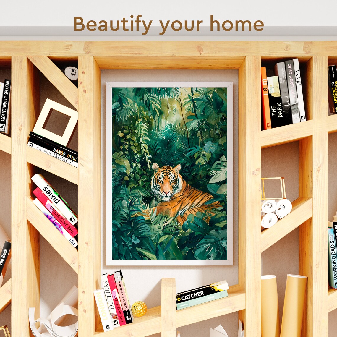 Vintage Tiger Poster, Wild Animals Nursery Decor - Image 3