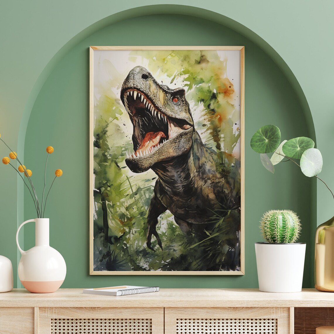 Tyrannosaurus Rex Dinosaur Poster, Kids Room Art Print