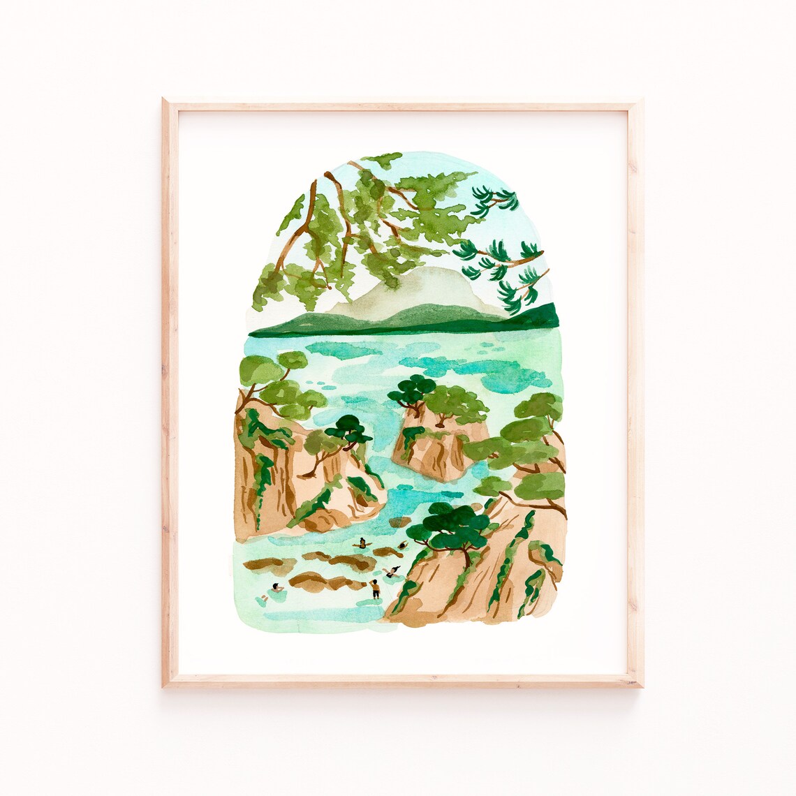 Tropical Beach Art Print, Ocean Beach Decor