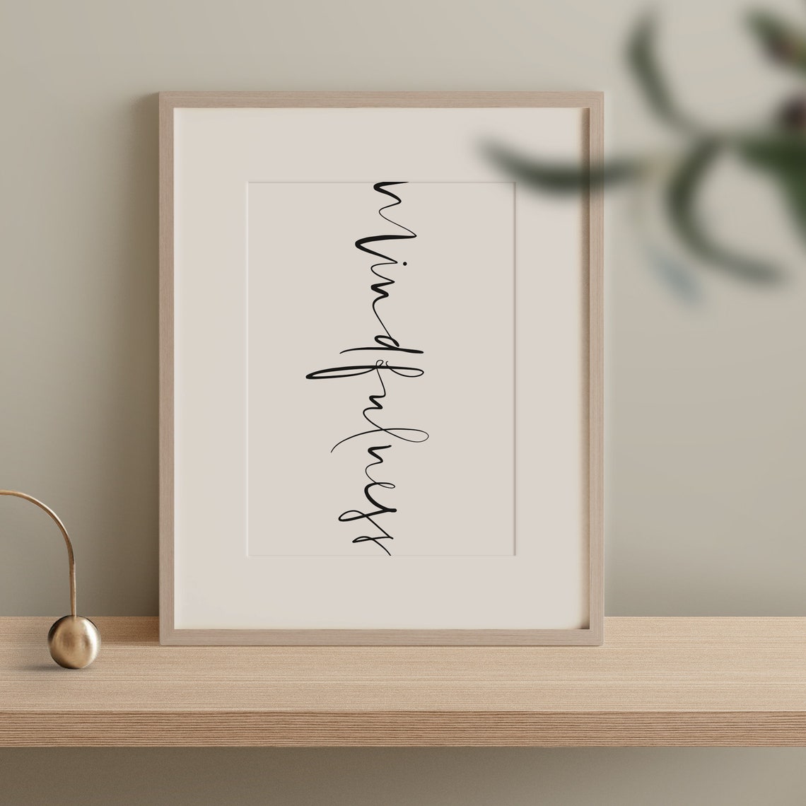 Mindfulness Vertical Hand Lettered Script Minimalist Quote Poster - Image 2