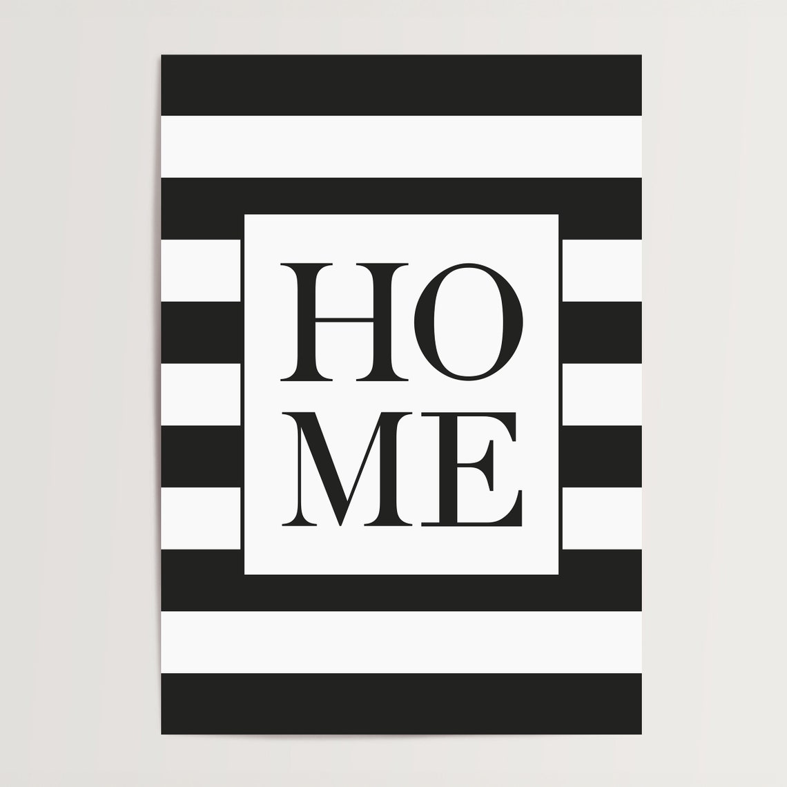Home Black White Striped Bold Serif Modern Typography Poster - Image 4