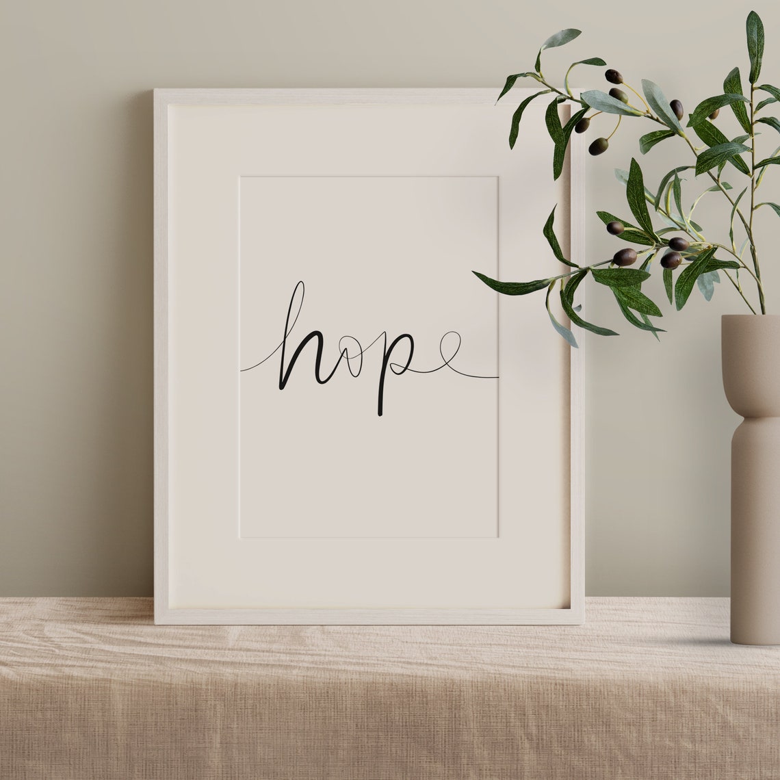 Hope Flowing Calligraphy Script Modern Minimalist Quote Poster - Image 2