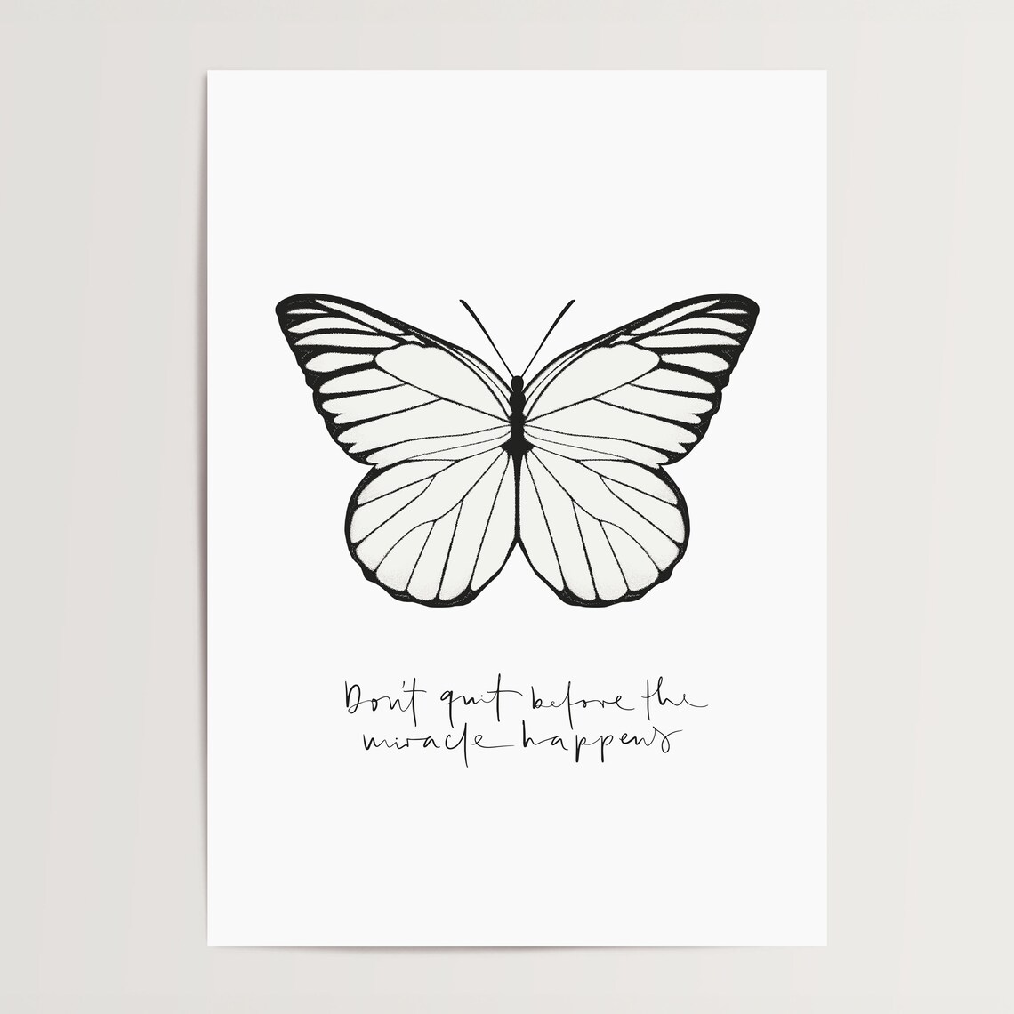 Butterfly Typography Art Print, Dont Quit Quote - Image 4