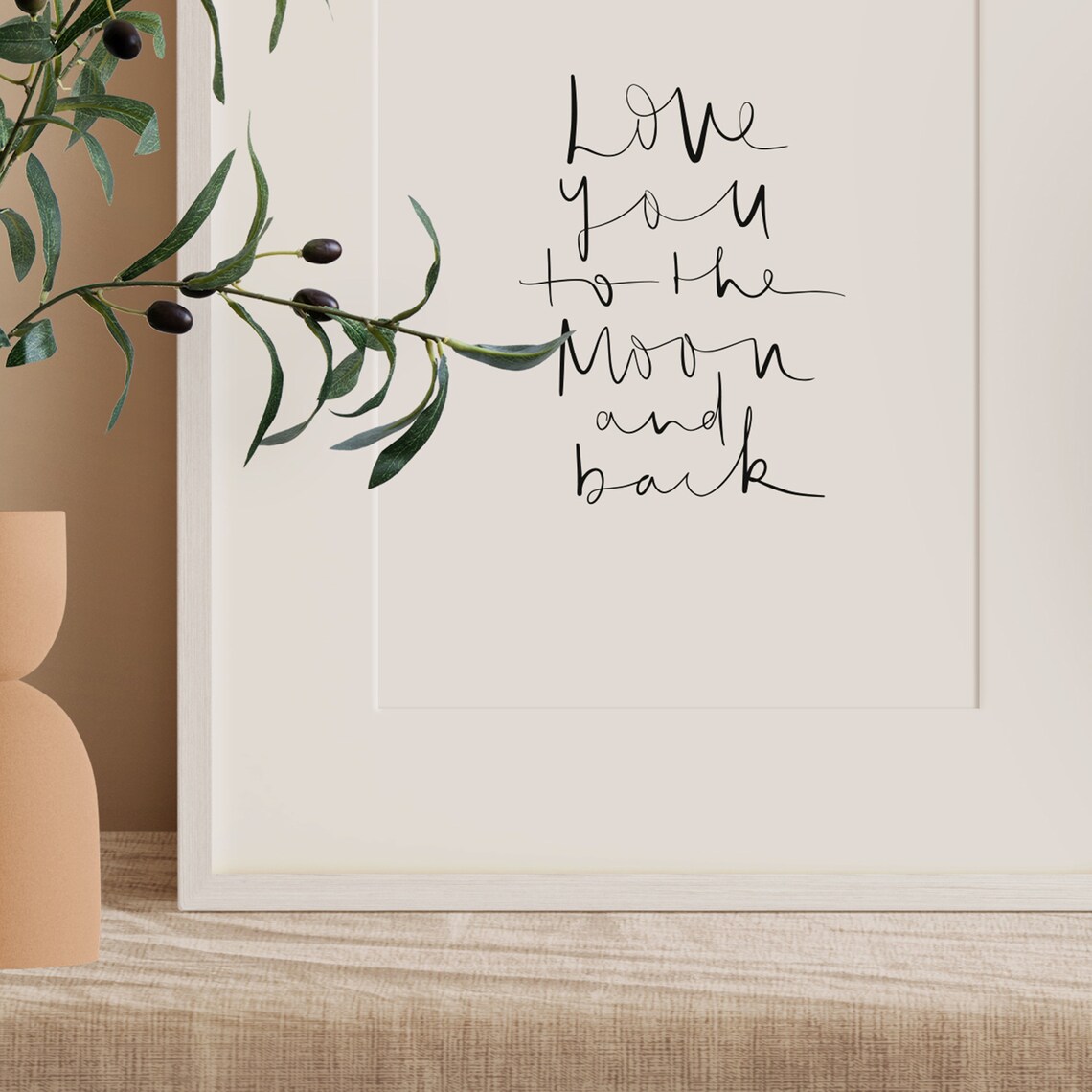 Love You To The Moon And Back Love Quote Art Print - Image 3