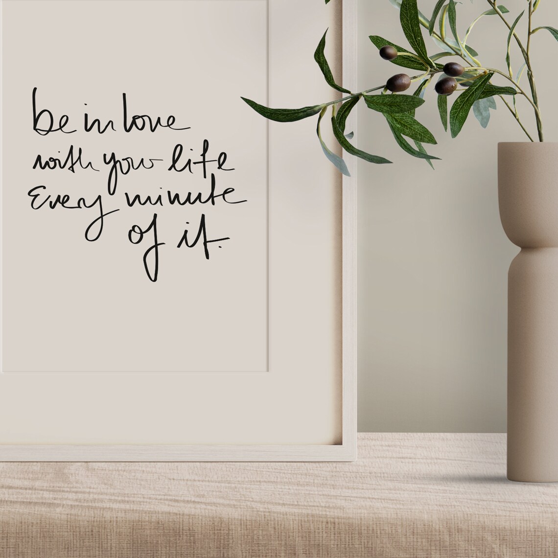 Be In Love With Your Life Typography Art Print - Image 2