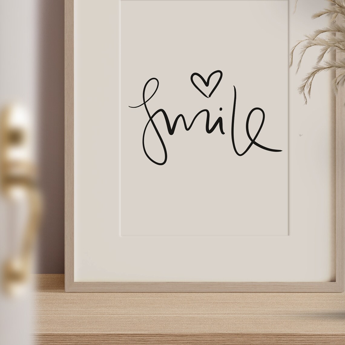Smile Typography Quote Art Print, Happy Life - Image 3