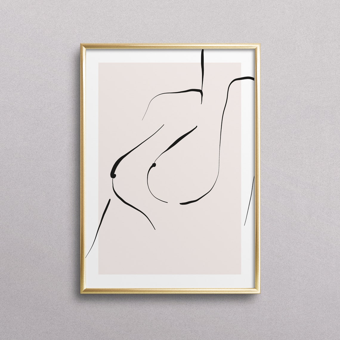 Female Torso Single Line Art Minimalist Abstract Body Poster