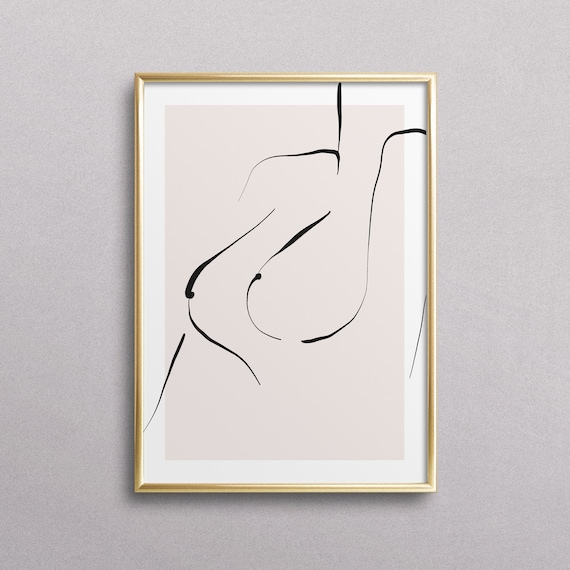 Female Torso Single Line Art Minimalist Abstract Body Poster