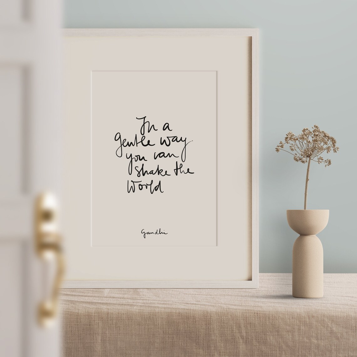 In A Gentle Way You Can Shake The World Famous Gandhi Quote Poster - Image 3