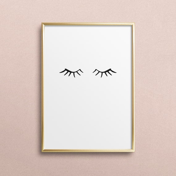 Sleeping Eyes Nursery Kids Typography Art Print