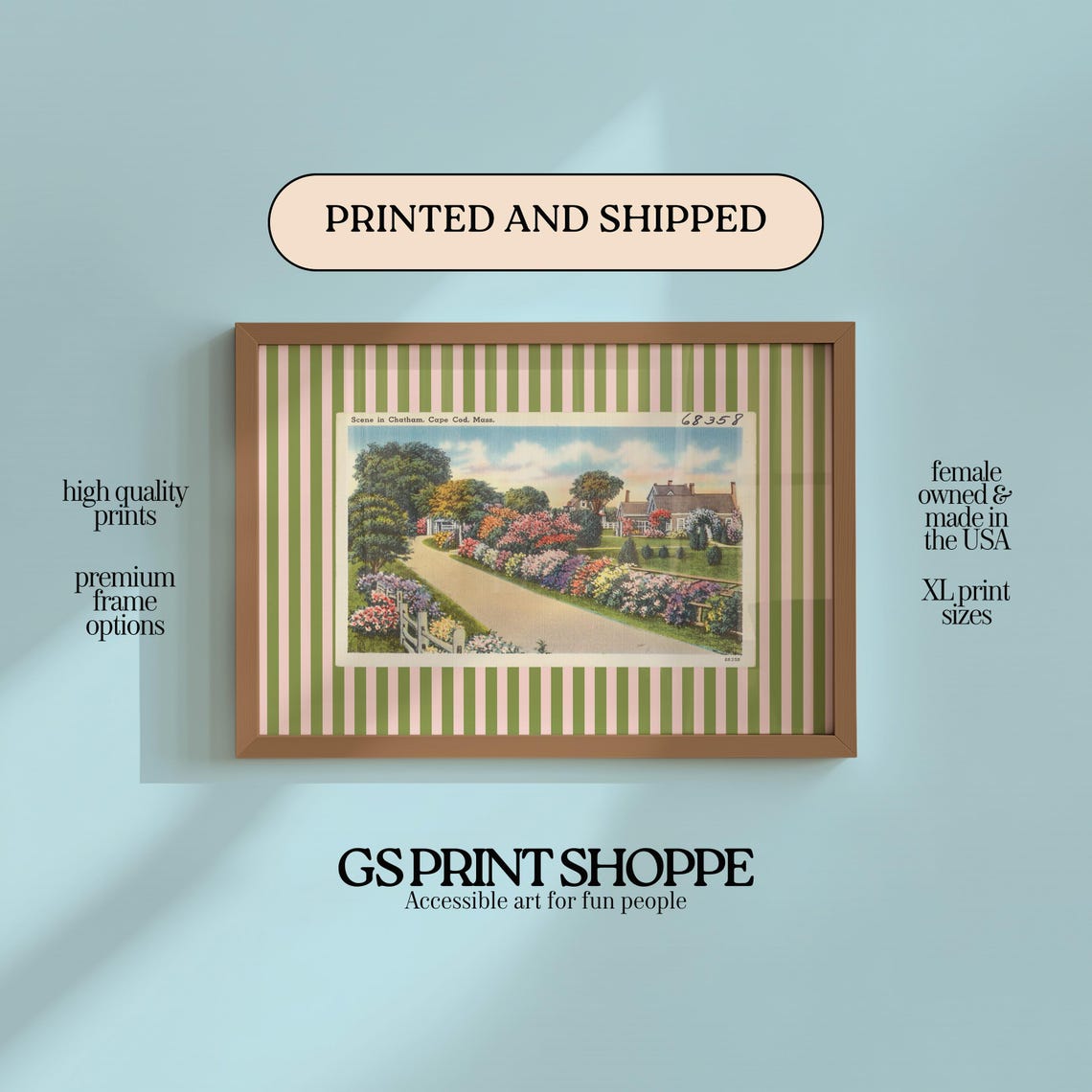 Vintage Chatham Cape Cod Massachusetts Linen Postcard Scene Poster