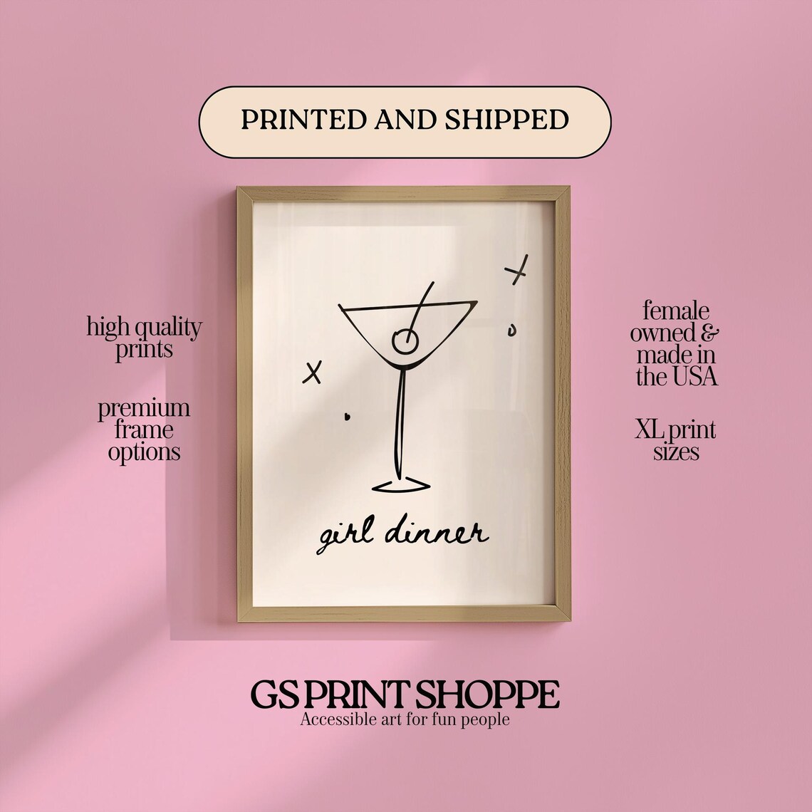 Girl Dinner Vertical Art Print