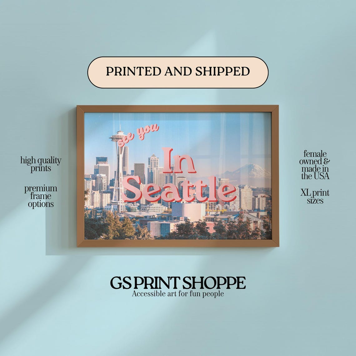 See You In Seattle Horizontal Art Print