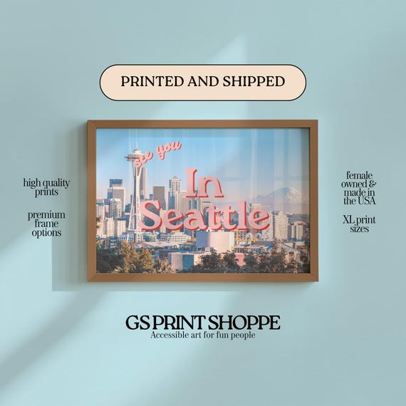 See You In Seattle Horizontal Art Print