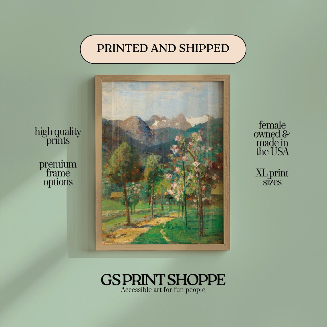 Altaussee Austria Mountain Blossom Trees Alpine Meadow Vertical Art Wall Poster