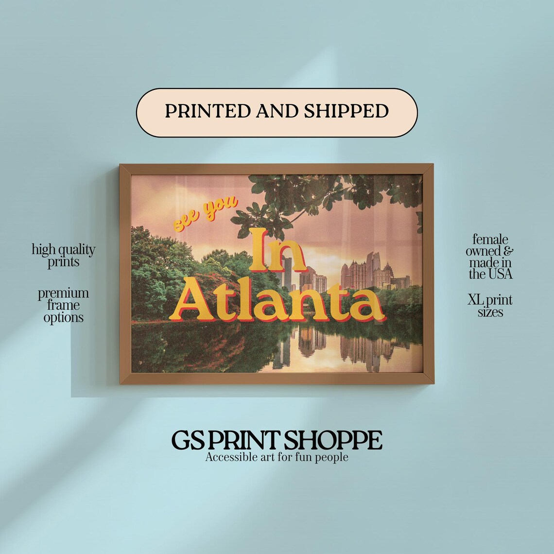 See You In Atlanta Horizontal Travel Poster
