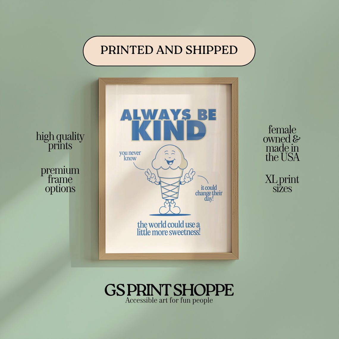 Always Be Kind Vertical Art Print