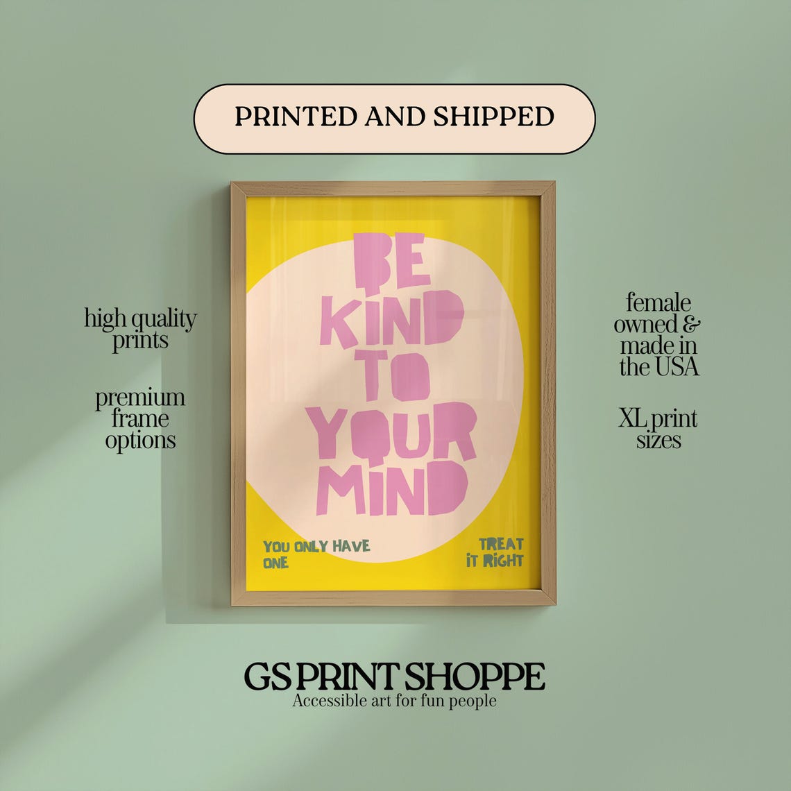 Be Kind To Your Mind Vertical Art Print