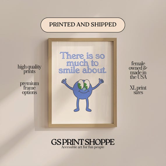 So Much To Smile About Vertical Beige Art Print