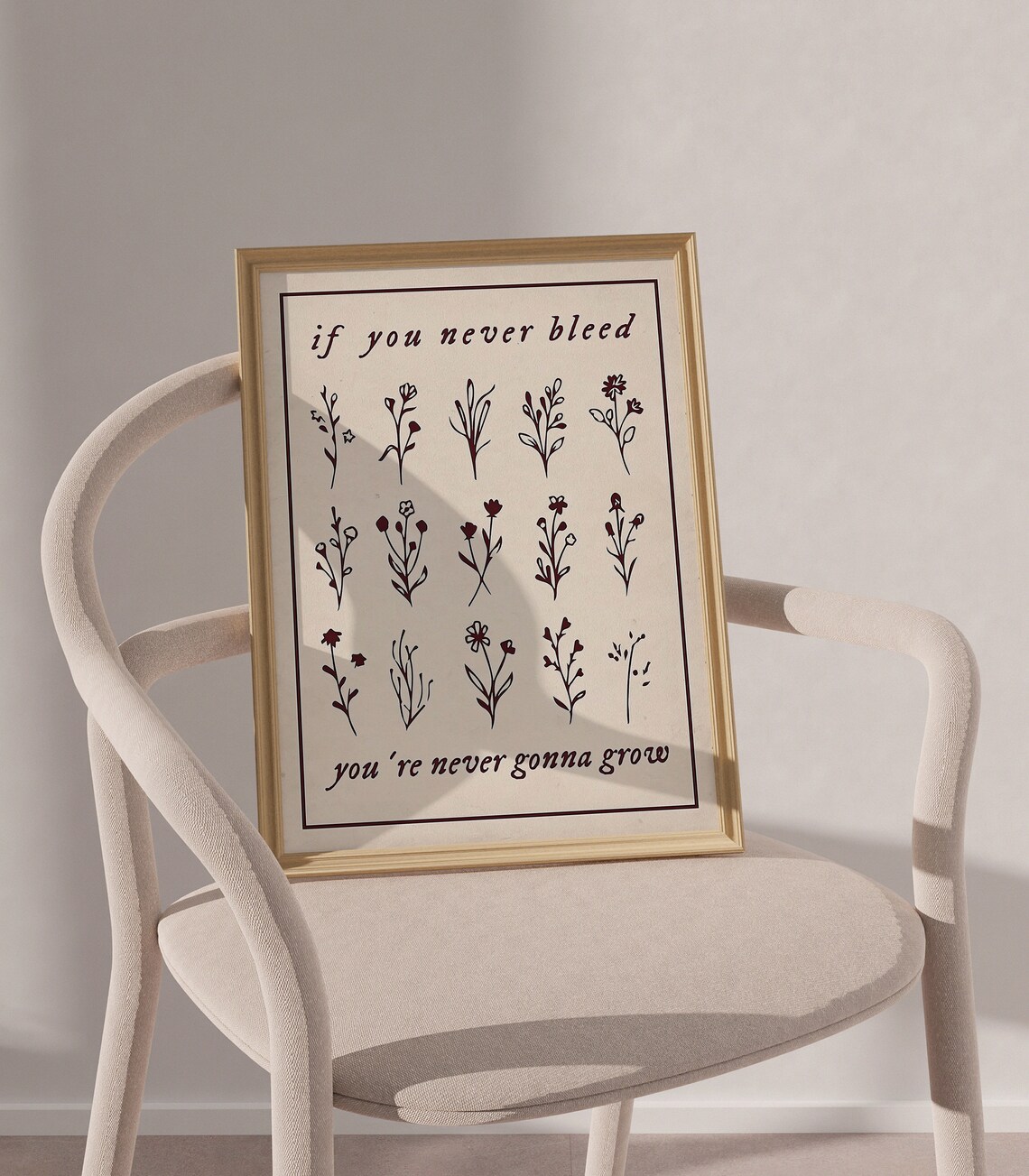 Taylor Swift Folklore If You Never Bleed Floral Lyrics Poster - Image 2