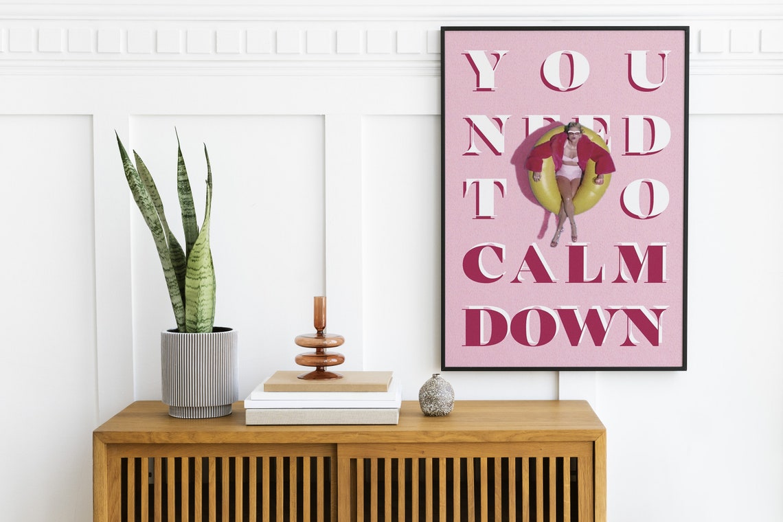Taylor Swift You Need to Calm Down Pink Lyric Poster Fan Art - Image 2