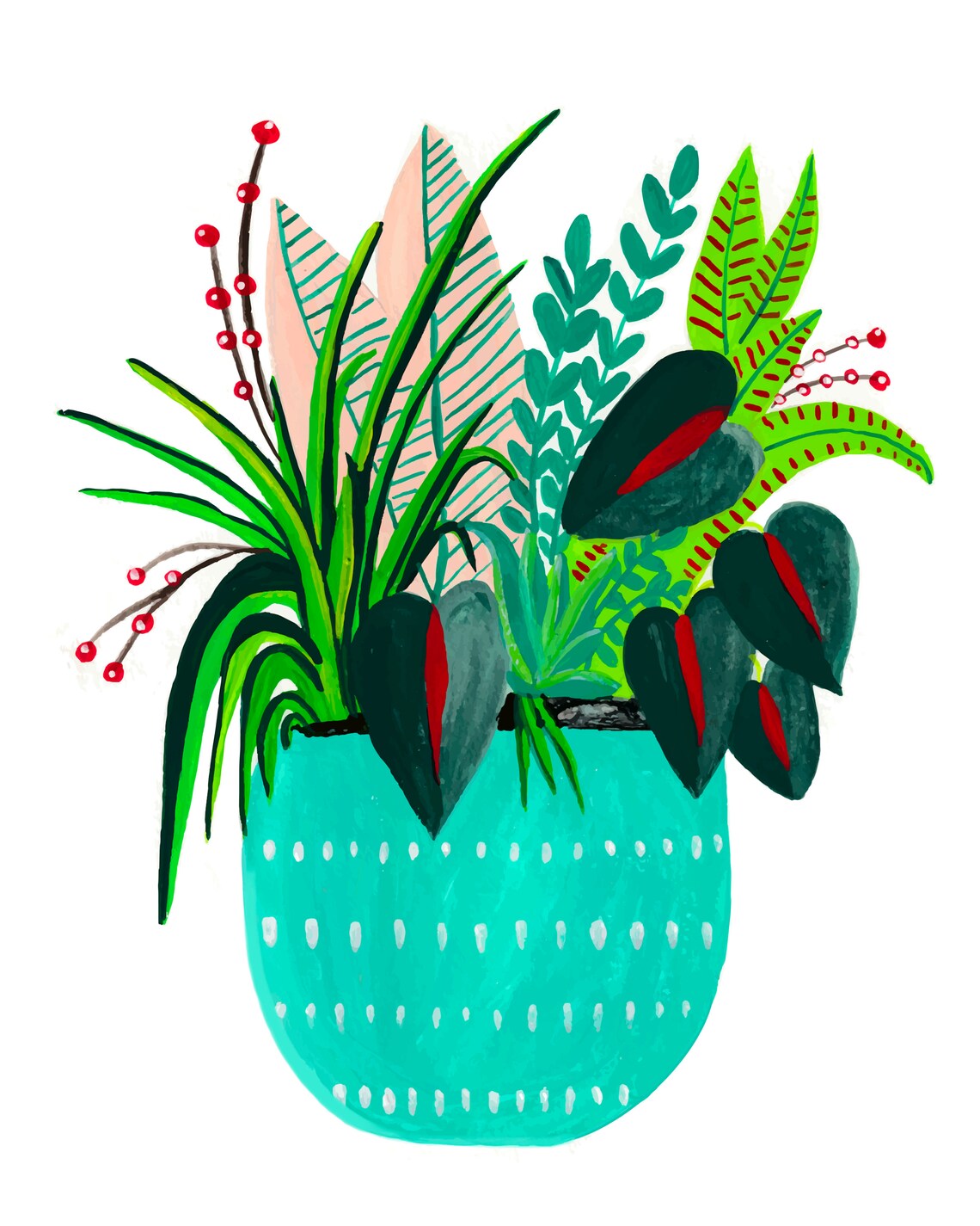 House Plants Botanical Art Print, Boho Wall Decor - Image 3