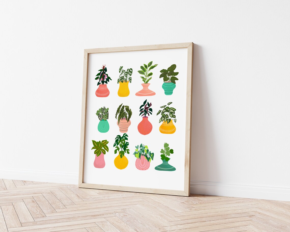 House Plant Art, Colourful Botanical Art Print - Image 3
