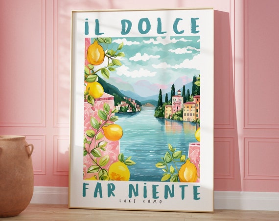 Dolce Far Niente Lake Como Travel Poster, Italy
