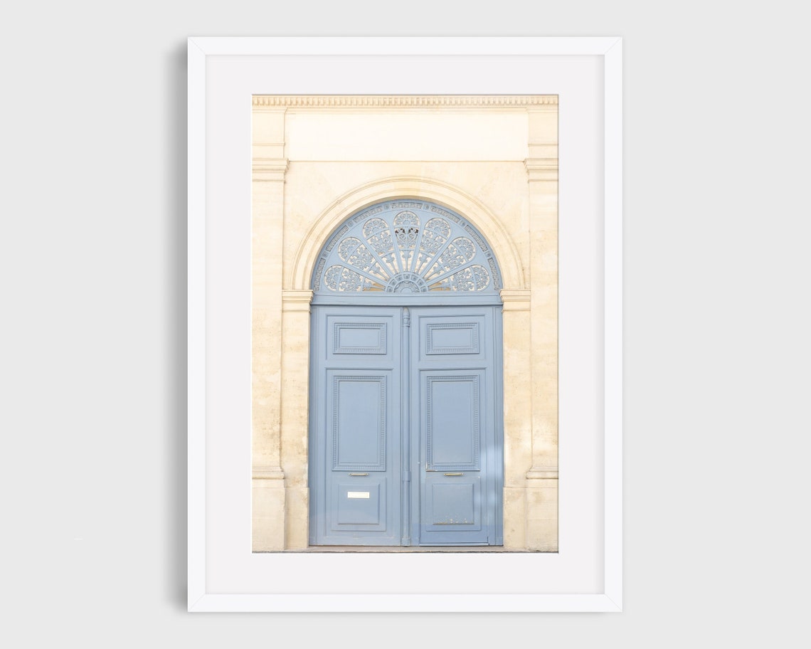 Paris Blue French Door, Parisian Travel Poster