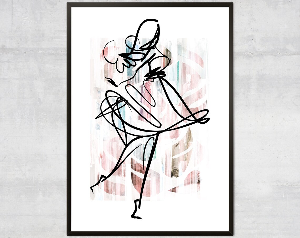 Boho Dancer Line Art, Minimalist Wall Art Print