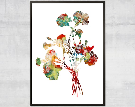 Vintage Flower Wall Art Antique Botanical Home Decor Archival Floral Bouquet Print