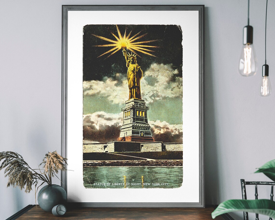 Statue Of Liberty New York Skyline Travel Poster