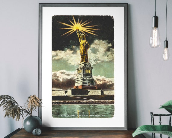 Statue Of Liberty New York Skyline Travel Poster
