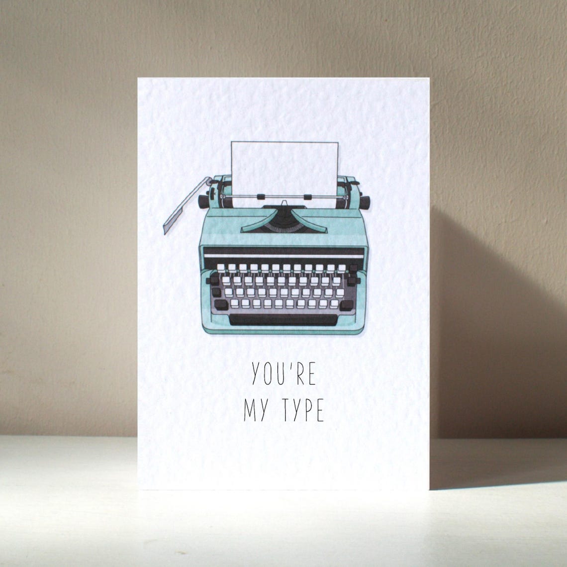 You Are My Type Teal Retro Typewriter Love Card Design Poster