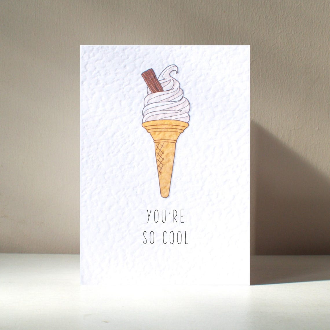 Sweet You're So Cool Soft Serve Ice Cream Cone Card Poster Art