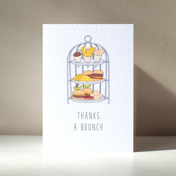 Thanks A Brunch A6 Personalised Breakfast Lunch Food Tasty Hungry Funny Pun Happy Birthday Love Greeting Card