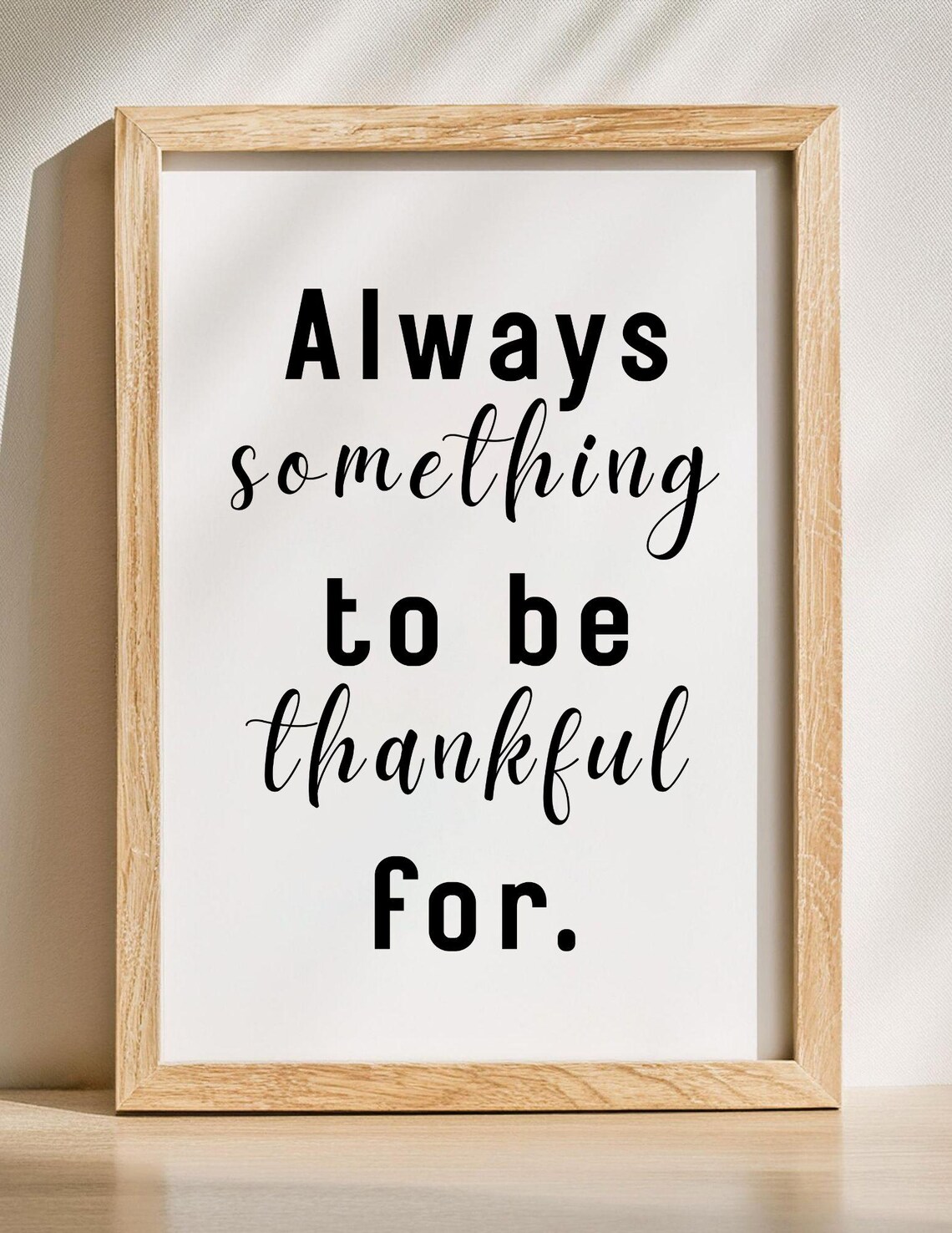 Always Something to Be Thankful For Poster Thanksgiving Quote Wall Decor