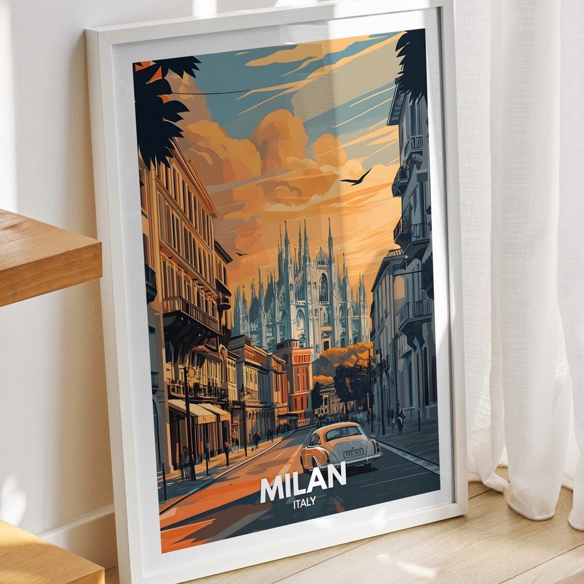 Milan Travel Print Italy Milan Travel Poster Italy Travel Poster Italy Cityscape Wall Art Unique City Decor