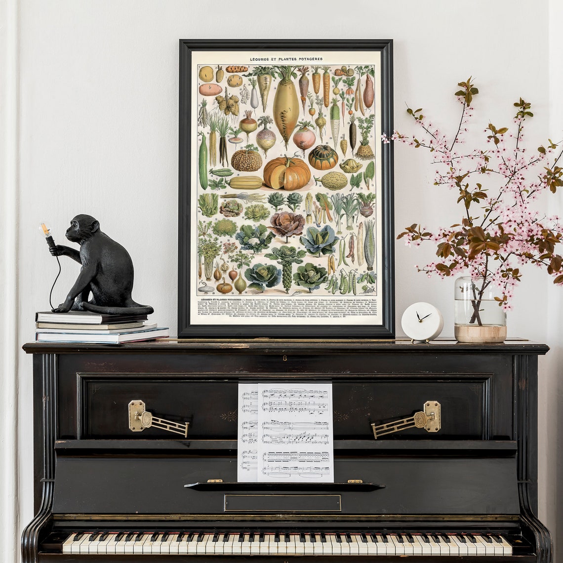 Vintage French Vegetable Chart Légumes Botanical Kitchen Art Poster - Image 3