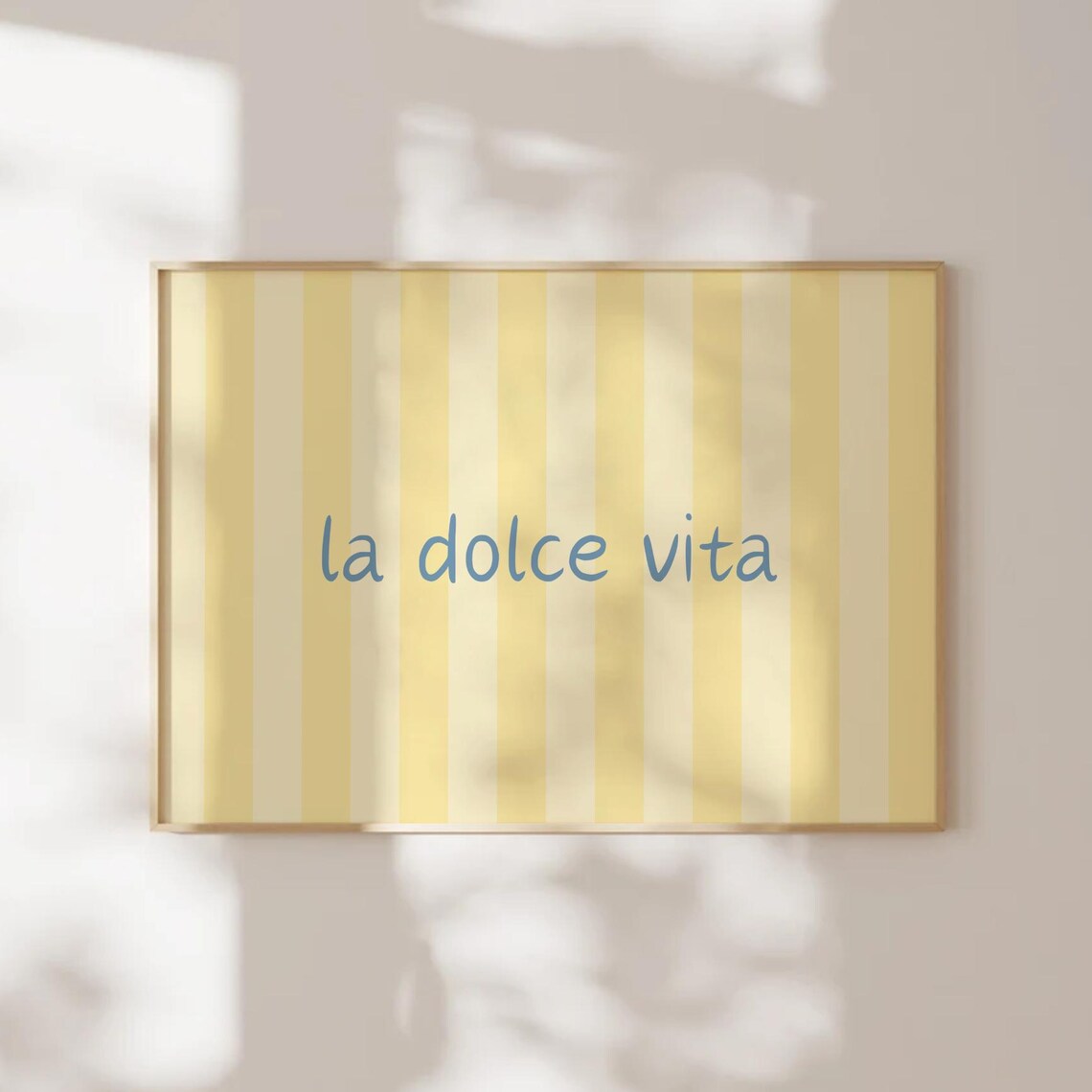 La Dolce Vita Yellow Striped Italian Sunny Summer Quote Poster