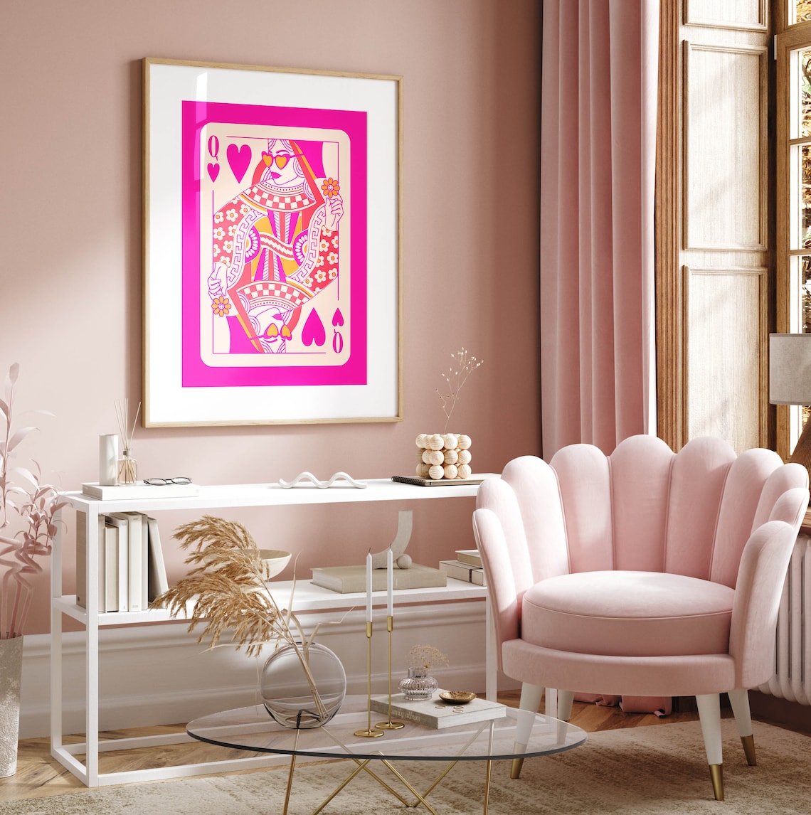 Queen Of Hearts Funky Maximalist Art Print - Image 2