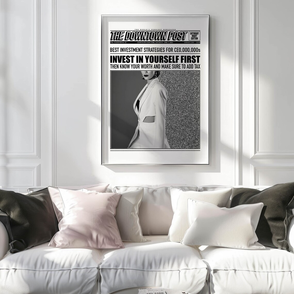 Newspaper Poster Retro Quote Wall Art, Preppy Decor - Image 2