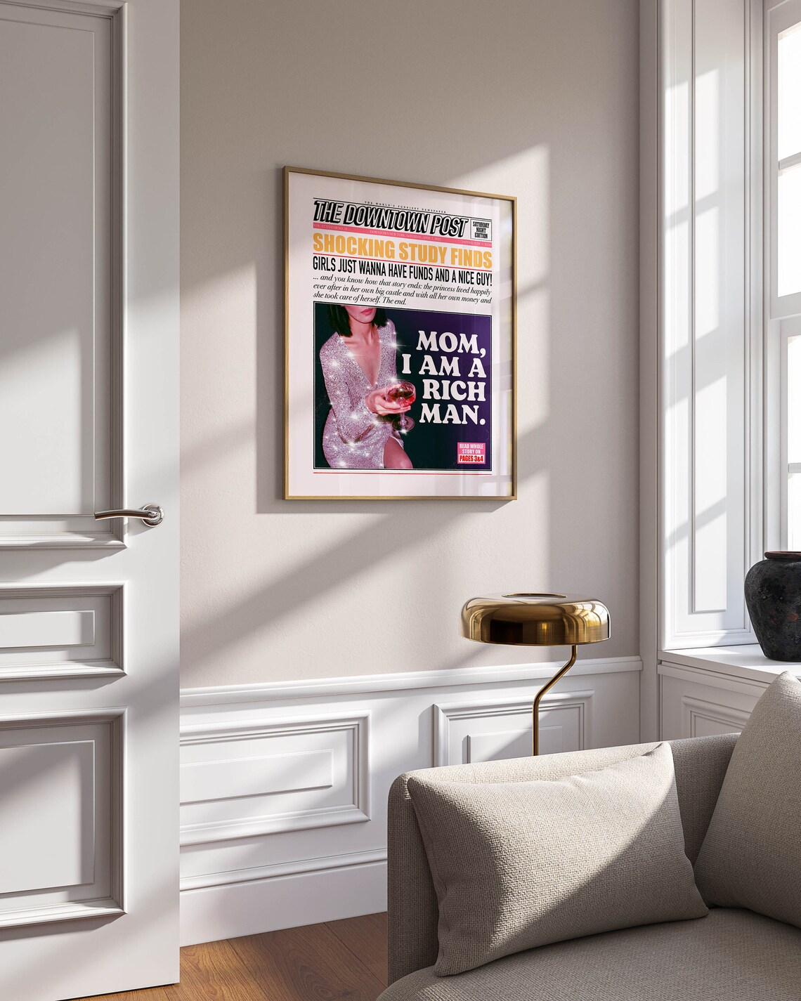 Mom I Am A Rich Man Newspaper Headline Art Print - Image 3